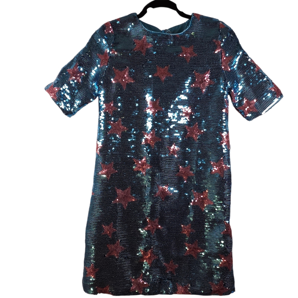 Lola + The Boys All Over Star  Girls 14 Sequin Star Dress Blue Pink NWT Party - Picture 3 of 13
